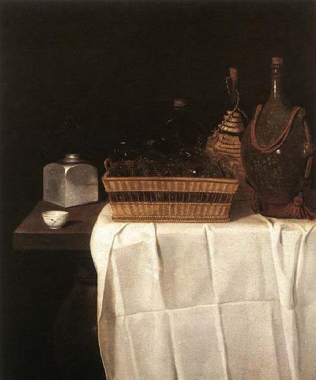 Sebastian Stoskopff Still-Life with Glasses and Bottles oil painting image